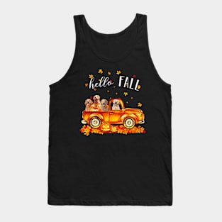 Halloween Hello Fall Retriever- Retriever In Car Pumpkin Happy Halloween Tank Top